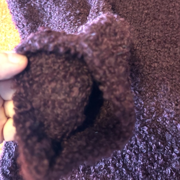 Burgundy touch of wool boucle long sleeves nightshirt lounge dress made in Italy - Picture 6 of 11